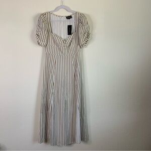 Danielle Bernstein brown white stripe SS maxi dress 2